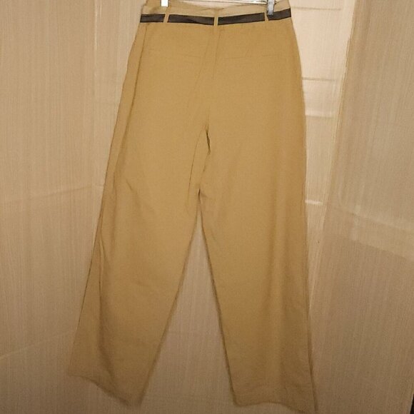 Who What Wear New Khaki Wide Leg Pants With Belt 2 - Picture 4 of 9